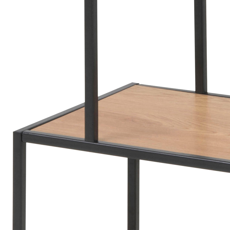 Seaford Metal Asymmetrical Bookcase with 3 Shelves – Oak – image 6