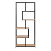 Seaford Tall Metal Bookcase with 5 Shelves – Oak – image 2