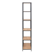 Seaford Tall Metal Bookcase with 5 Shelves – Oak – image 3