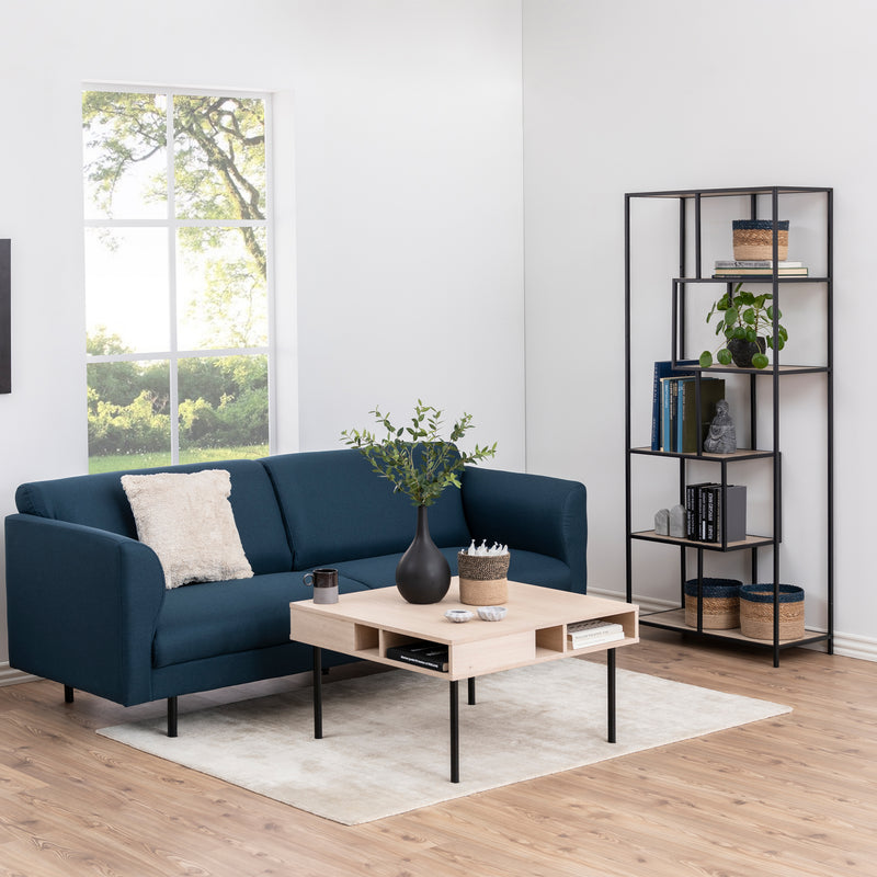 Seaford Tall Metal Bookcase with 5 Shelves – Oak – image 4