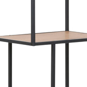Seaford Tall Metal Bookcase with 5 Shelves – Oak – image 9