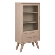 A-Line Display Cabinet with 2 Drawers and 2 Shelves – White Oak – image 1