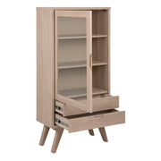 A-Line Display Cabinet with 2 Drawers and 2 Shelves – White Oak – image 4
