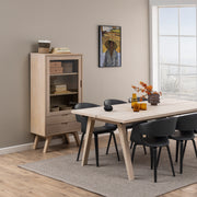 A-Line Display Cabinet with 2 Drawers and 2 Shelves – White Oak – image 5