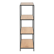 Seaford Black Metal Low Bookcase with 3 Oak Shelves – image 3