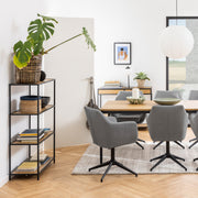 Seaford Black Metal Low Bookcase with 3 Oak Shelves – image 4
