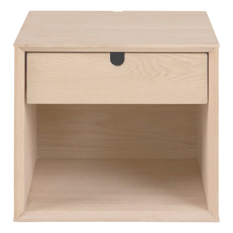 Century 1 Drawer Wall Mounted Bedside Table – White Oak – image 1