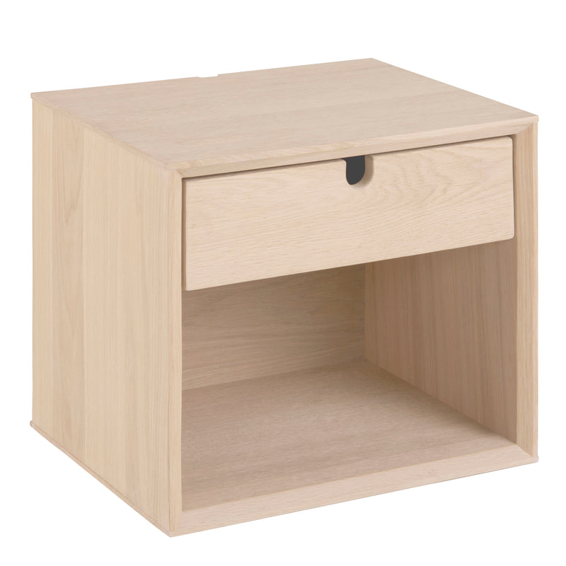 Century 1 Drawer Wall Mounted Bedside Table – White Oak – image 2