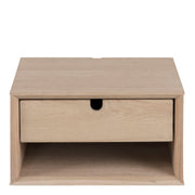 Century 1 Drawer Wall Mounted Bedside Table – Oak – image 2