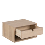 Century 1 Drawer Wall Mounted Bedside Table – Oak – image 3
