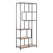 Seaford Tall Metal Bookcase with 5 Shelves – Sonoma Oak – image 1