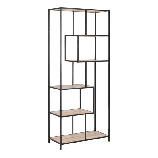 Seaford Tall Metal Bookcase with 5 Shelves – Sonoma Oak – image 1