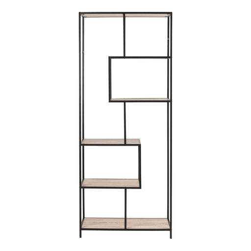 Seaford Tall Metal Bookcase with 5 Shelves – Sonoma Oak – image 2
