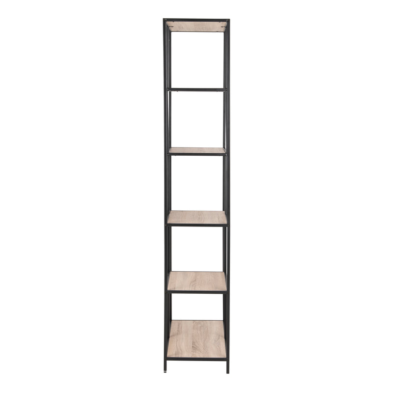 Seaford Tall Metal Bookcase with 5 Shelves – Sonoma Oak – image 3