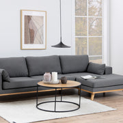Seaford Black Metal Round Coffee Table with Oak Top – image 3