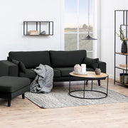 Seaford Black Metal Round Coffee Table with Oak Top – image 5