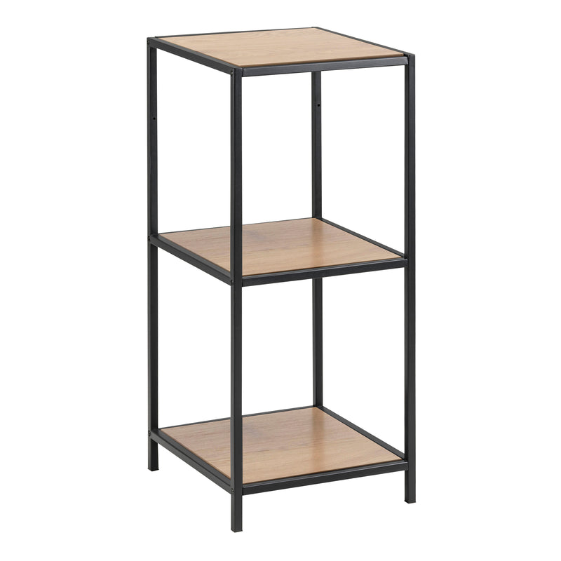 Seaford Narrow Metal Bookcase with 2 Shelves – Oak – image 1