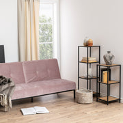 Seaford Narrow Metal Bookcase with 2 Shelves – Oak – image 3