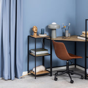 Seaford Narrow Metal Bookcase with 2 Shelves – Oak – image 4