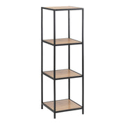 Seaford Narrow Metal Bookcase with 3 Shelves – Oak – image 1