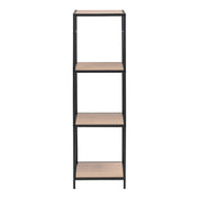 Seaford Narrow Metal Bookcase with 3 Shelves – Oak – image 2