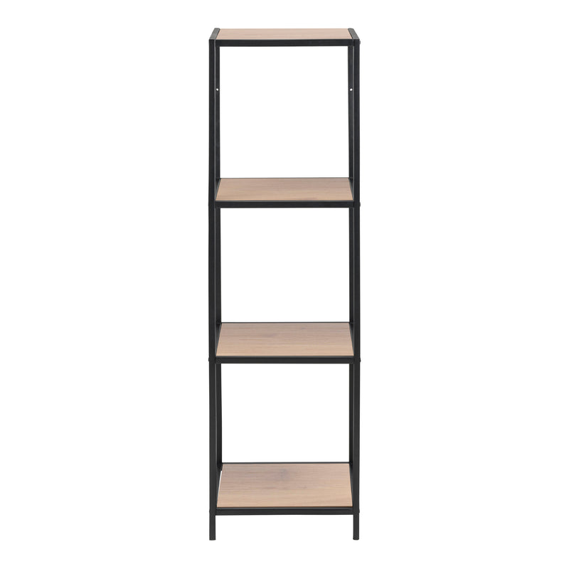 Seaford Narrow Metal Bookcase with 3 Shelves – Oak – image 2