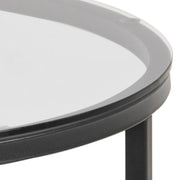 Cross Round Metal Side Table – Smoked Glass – image 5