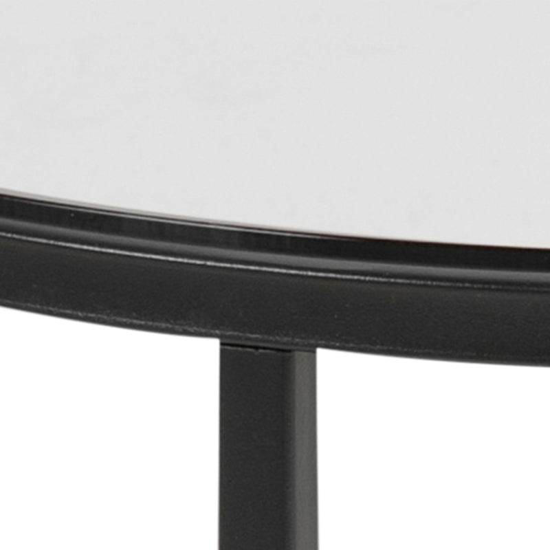 Cross Round Metal Side Table – Smoked Glass – image 6