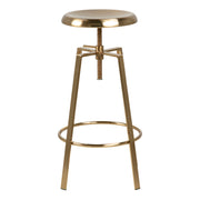 Goose Bar Stool Without Back in Gold Brushed Steel With Adjustable Height – image 2