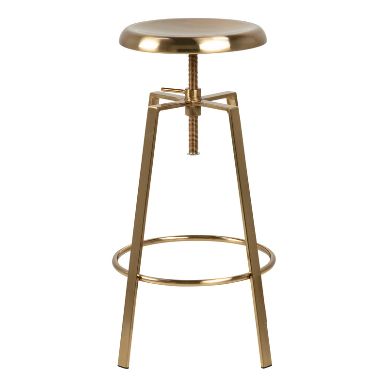Goose Bar Stool Without Back in Gold Brushed Steel With Adjustable Height – image 2