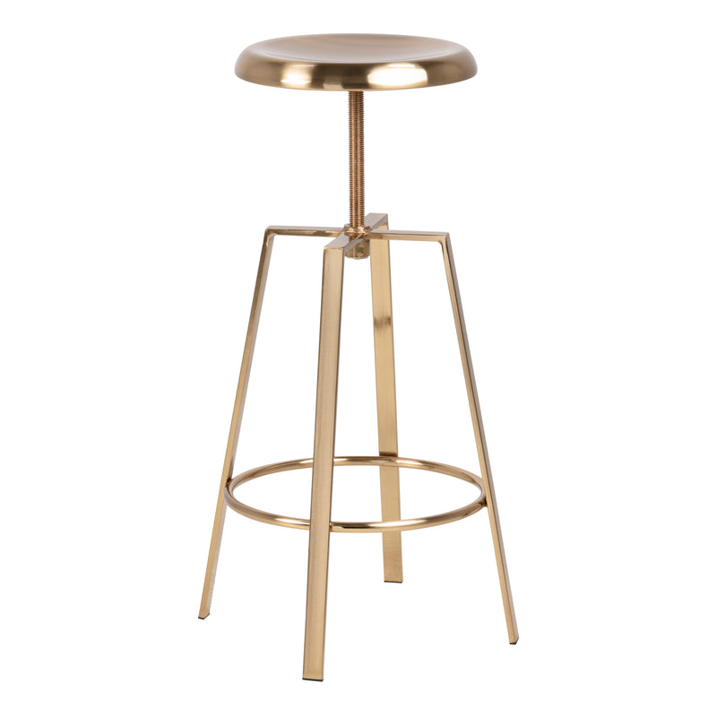 Goose Bar Stool Without Back in Gold Brushed Steel With Adjustable Height – image 3