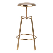 Goose Bar Stool Without Back in Gold Brushed Steel With Adjustable Height – image 4