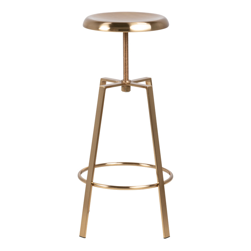 Goose Bar Stool Without Back in Gold Brushed Steel With Adjustable Height – image 4