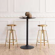 Goose Bar Stool Without Back in Gold Brushed Steel With Adjustable Height – image 5