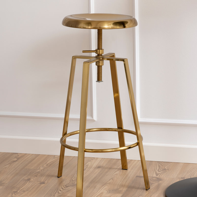 Goose Bar Stool Without Back in Gold Brushed Steel With Adjustable Height – image 6