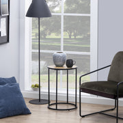 Seaford Metal Small Round Side Table – Oak – image 3