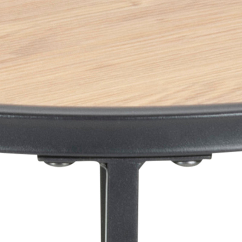 Seaford Metal Small Round Side Table – Oak – image 6