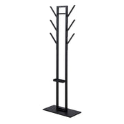 Vinson coat hanger, frame and base matt black powder coated steel, 56x28x165 cm – image 1