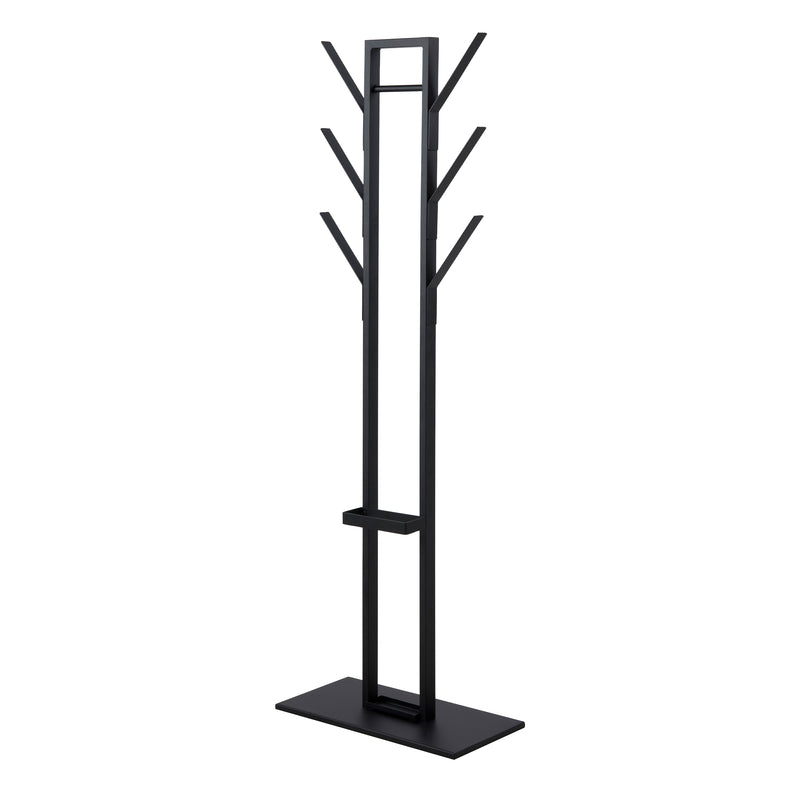 Vinson coat hanger, frame and base matt black powder coated steel, 56x28x165 cm – image 1