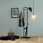 Vinson coat hanger, frame and base matt black powder coated steel, 56x28x165 cm – image 3