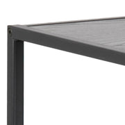 Seaford Wide Black Metal Bookcase with 4 Black Oak Shelves – image 6