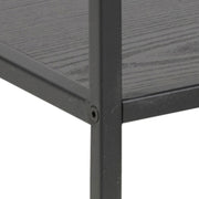 Seaford Wide Black Metal Bookcase with 4 Black Oak Shelves – image 8