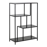 Seaford Metal Asymmetrical Bookcase with 3 Shelves – Black – image 1