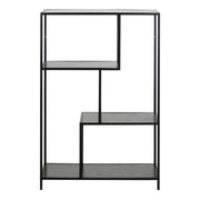 Seaford Metal Asymmetrical Bookcase with 3 Shelves – Black – image 2