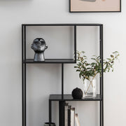 Seaford Metal Asymmetrical Bookcase with 3 Shelves – Black – image 5