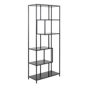 Seaford Tall Metal Bookcase with 5 Shelves – Black – image 1