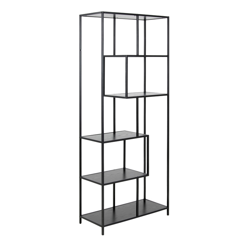 Seaford Tall Metal Bookcase with 5 Shelves – Black – image 1