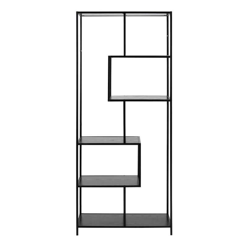Seaford Tall Metal Bookcase with 5 Shelves – Black – image 2