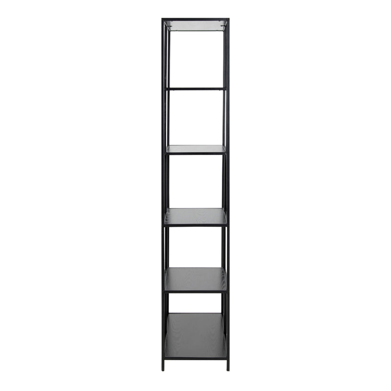 Seaford Tall Metal Bookcase with 5 Shelves – Black – image 3