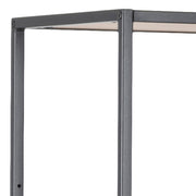 Seaford Black Metal Large Asymmetrical Bookcase with 5 Oak Shelves – image 6